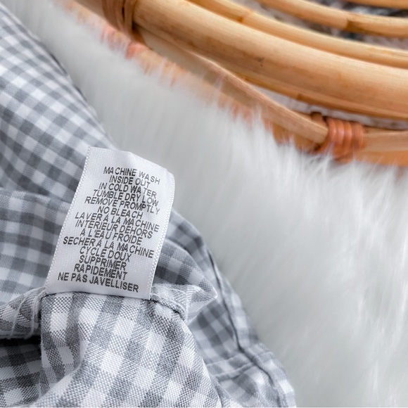 Frank & Eileen Barry Gingham Button Down Shirt Top Gray White 100% Cotton Plaid - Picture 12 of 15